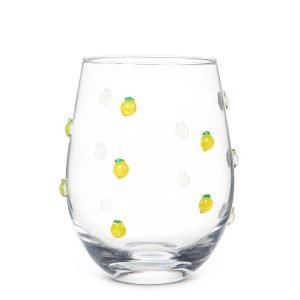 Stemless LEMON Wine Glass