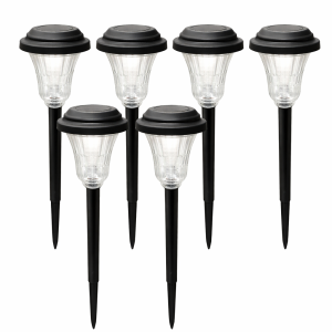 Solar Plastic Pathway Light - Design C - 6 Pack