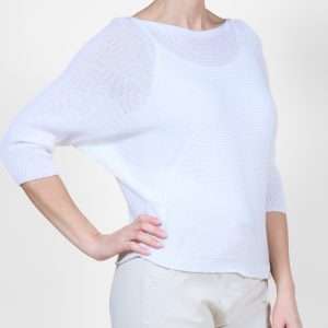 Angela Mara Dolman Sleeve Keyhole Back Pullover