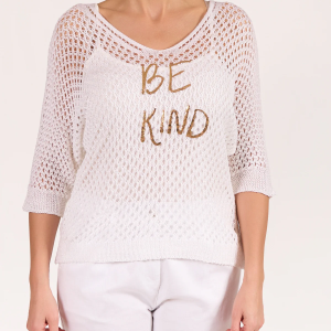 Angela Mara V-Neck Be Kind Sweater
