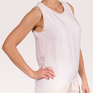 Angela Mara Lurex Satin Tank Top