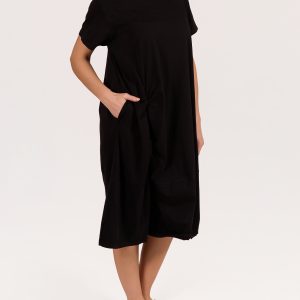 Angela Mara SS Twist Side Maxi Dress