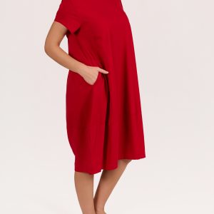 Angela Mara SS Crew Neck Trim Dress