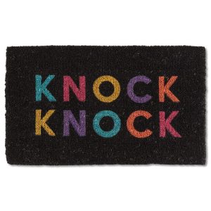 Colourful Knock Knock Doormat 18x30"