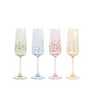 Floral Flute Set Of 4