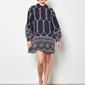 Apricot Broderie Anglaise Cotton Swing Mini Dress