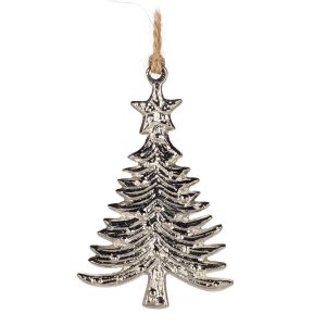 Simple Flat Tree Ornament-Sil-3"H