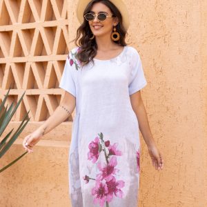 Orange Fashion Pink Meadow Dress