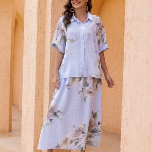 Orange Fashion Flora's Graceful Skirt