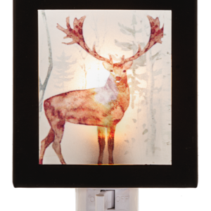 Watercolor Stag in Forest Night Light