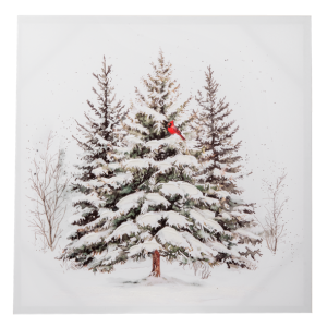 Winter Forest with Hand Painted Texture Wall Decor