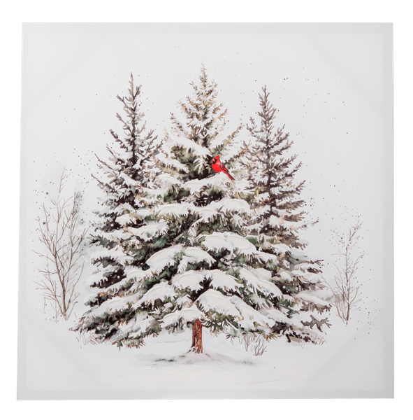 Winter Forest with Hand Painted Texture Wall Decor