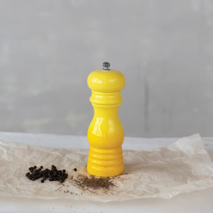 Enameled Rubberwood Pepper Mill