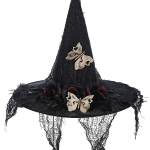 Black Hat with Black Flowers