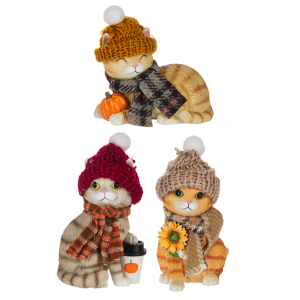 Fall Cat Figurine