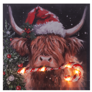 Christmas Cow Light Up Plaque