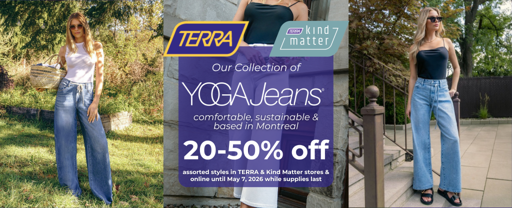 Yoga Jeans 20-50% off at TERRA Greenhouses