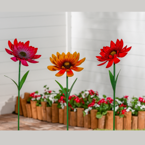 Metal Layered Flower garden stakes product image