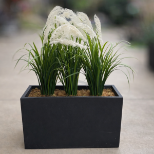 Pampas Grass Planter White (Artifcial)