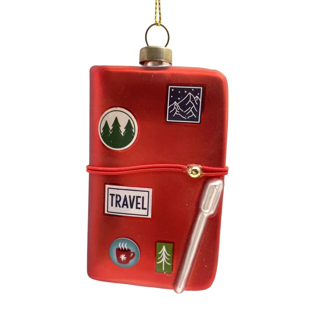 Notebook Red Glass Ornament