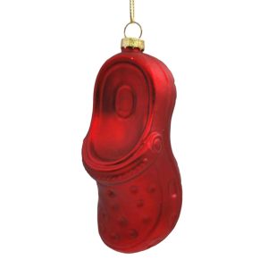 Red Glass Crocs Ornament