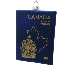 Blue Passport Glass Ornament