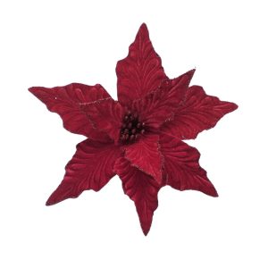 Velvet Poinsettia Head