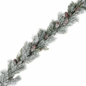 Flocked Mixed Pine Garland