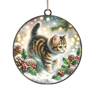 Kitten Metal Disc Ornament