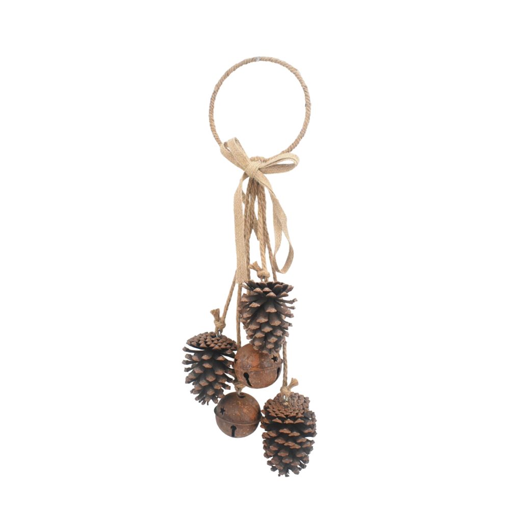 Door Hanger Pinecone Bells