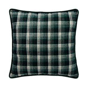 Velvet Green Plaid Cushion