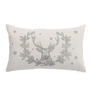 Cushion Deer Jacquard Metallic