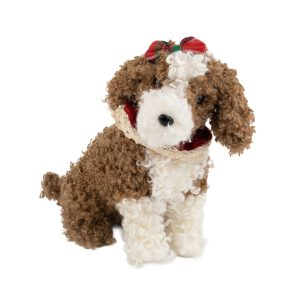 Dog Poodle Plush 11"X7"X11" Brown/White