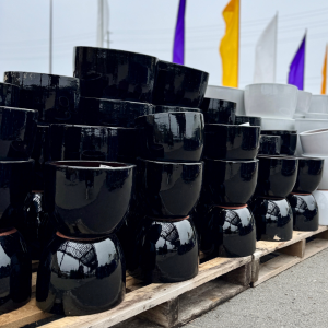 Glazed Egg Pots in Shiny Black colour product image