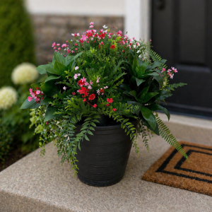 Mixed Planter (Artificial) - Yellow & Red Flowers