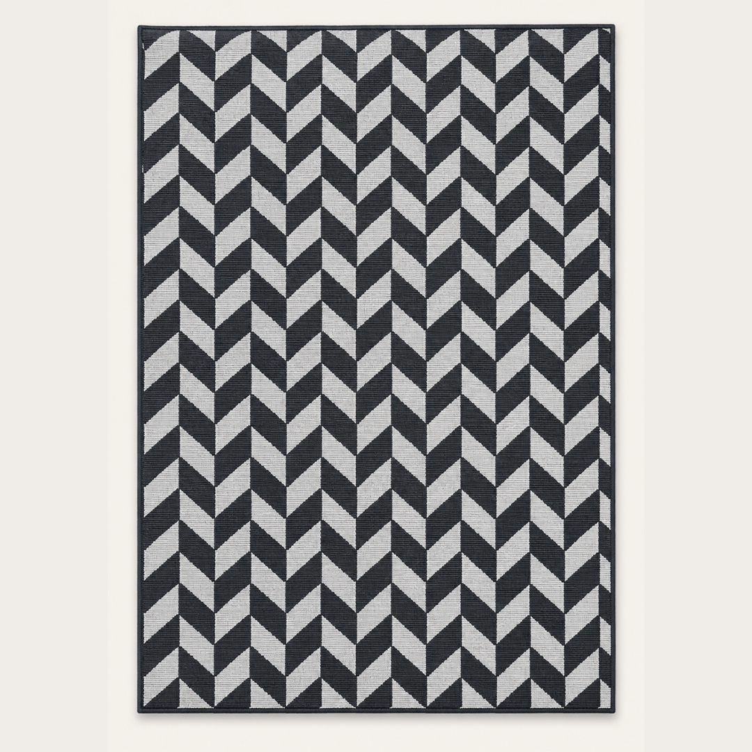 Crossfield Black/White Polyweave Outdoor Rug product image