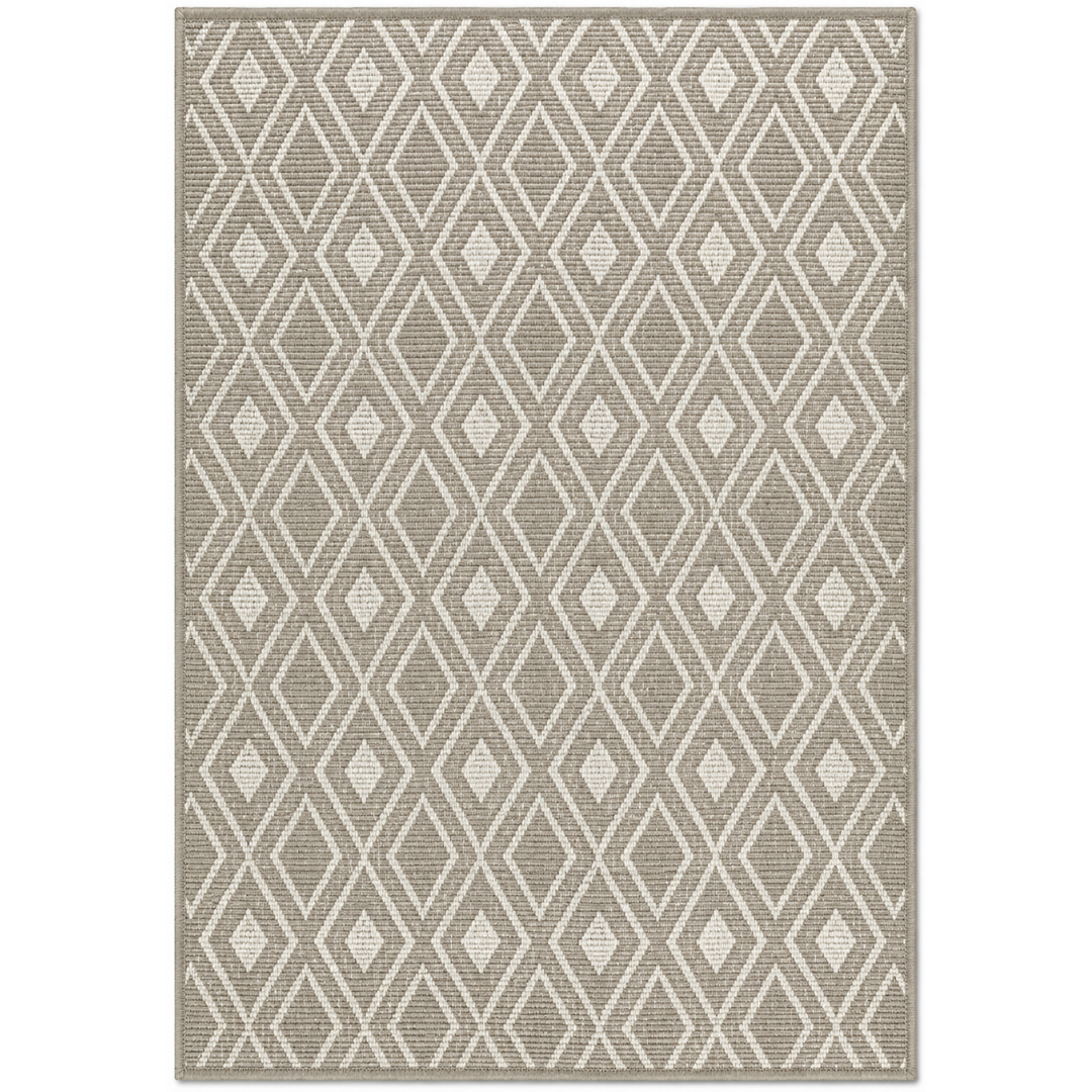 Playful Diamond Warm Grey Polyweave Outdoor Rug product image