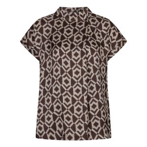 EsQualo - Geometric Print Blouse
