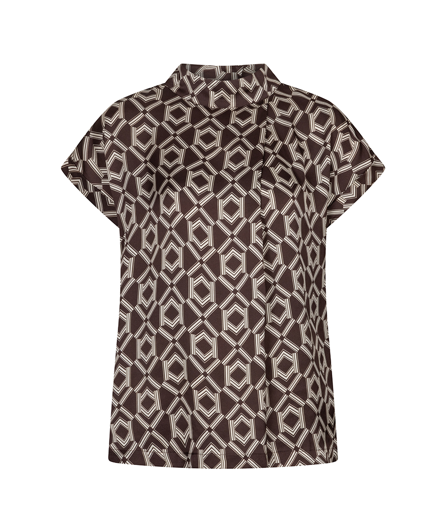 EsQualo - Geometric Print Blouse