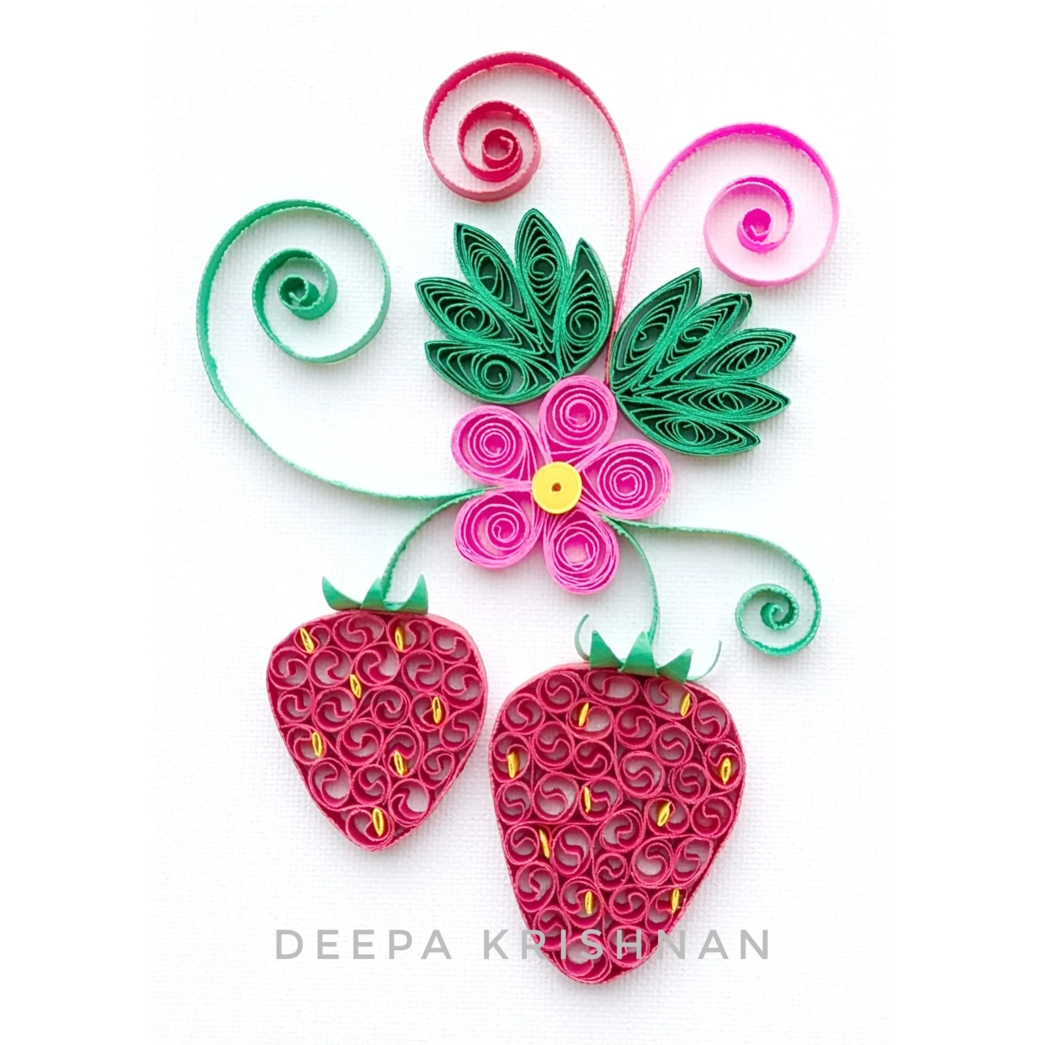 Paper Quilling Strawberries Workshop at TERRA Milton