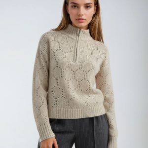 Point Zero - Pointelle Zip Up