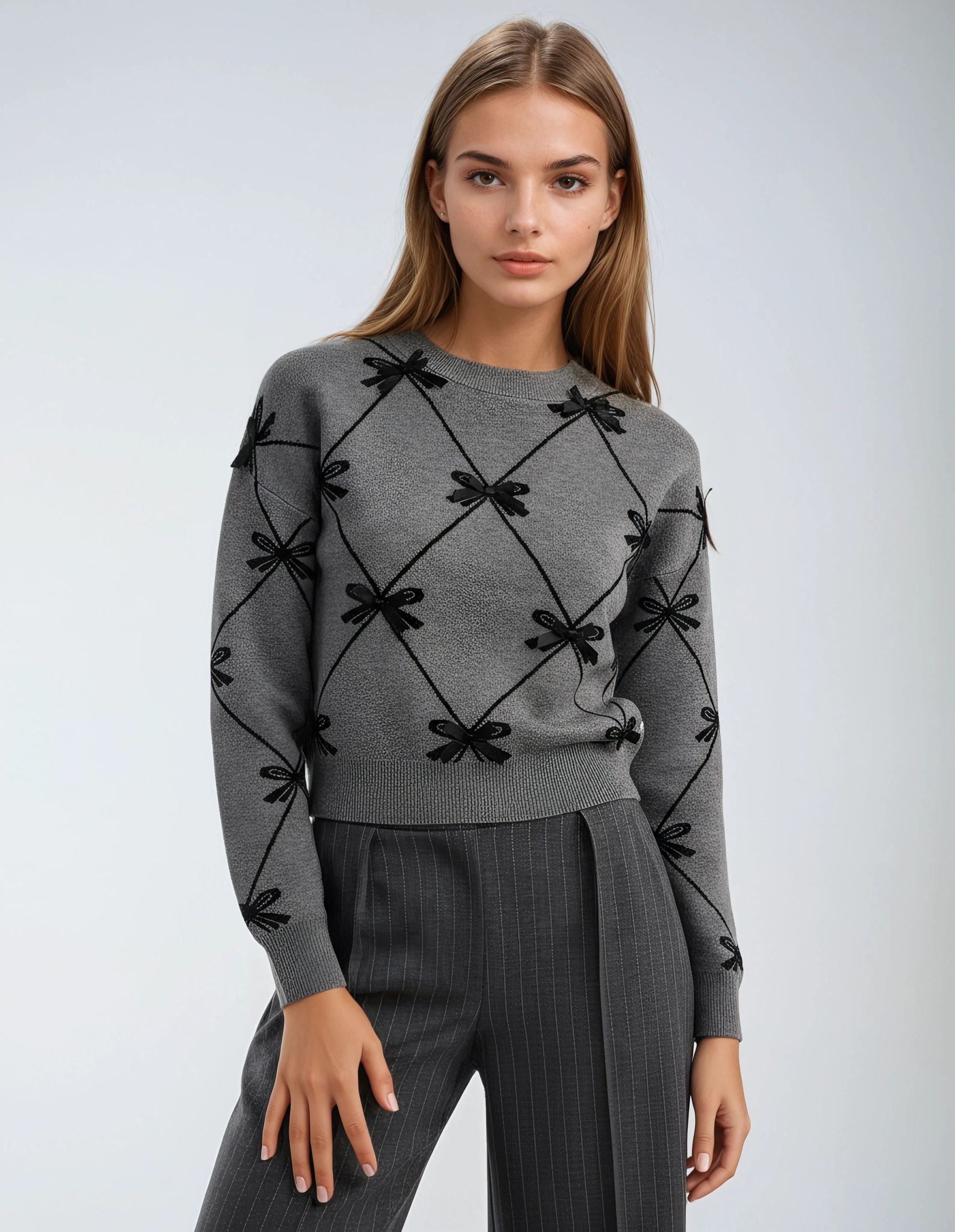 Point Zero - Crew Neck Sweater w/Bows