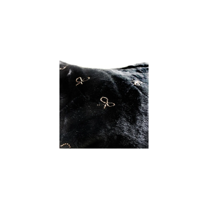 Beaded Bow Cushion Cover 18 X 18" Black