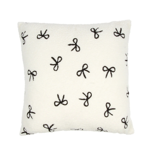 Bow Cushion Cover 18 X 18" Cream