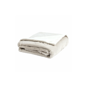 Sculpted Bow Faux Rabbit Fur Reverse Throw Cream
