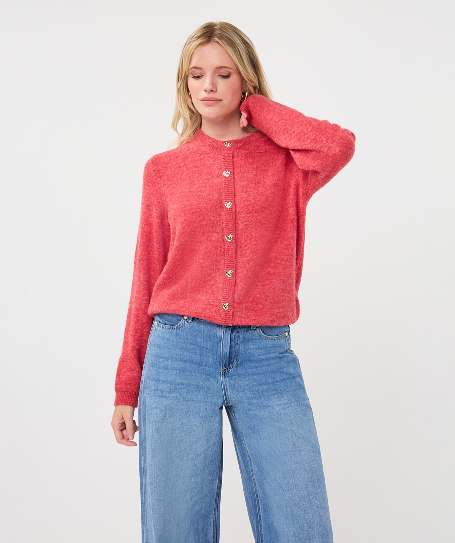 EsQualo - Heart Button Cardigan
