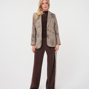 EsQualo - Paisley Print Checked Blazer