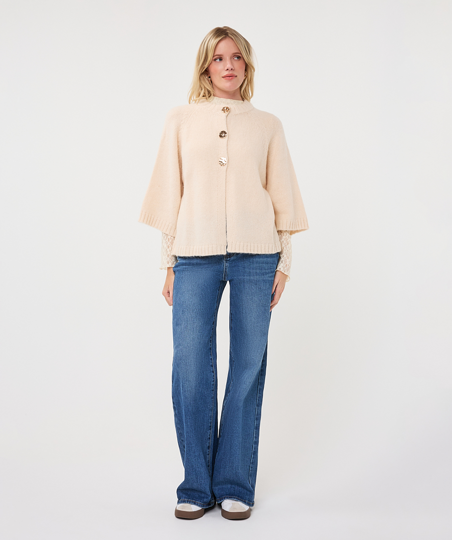 EsQualo - Sweater with Large Buttons