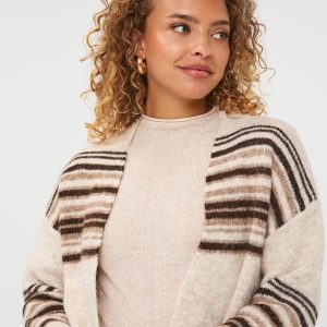 EsQualo - Cardigan Horizontal Striped