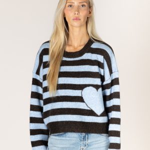 Lyla & Luxe - Heart Stripe Sweater